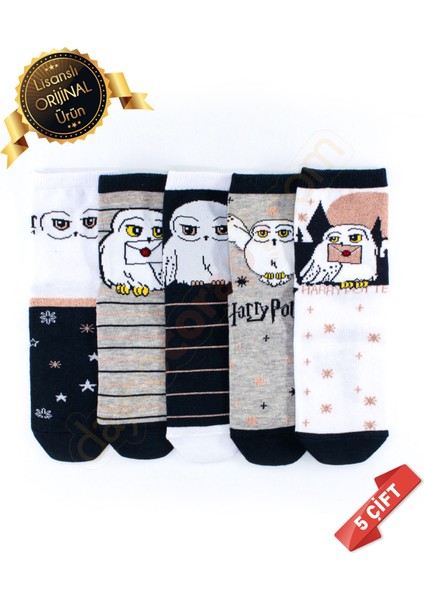 Orijinal Lisanslı Harry Potter Desenli Soket Çorap 5li Asortı -DL15610535-HARRY 31-34