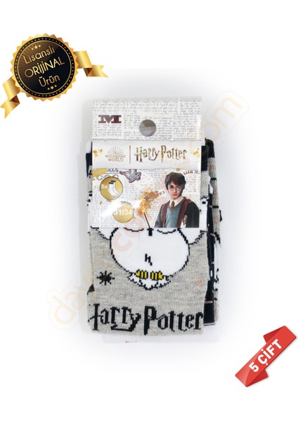 Orijinal Lisanslı Harry Potter Desenli Soket Çorap 5li Asortı -DL15610535-HARRY 31-34 fiyatları
