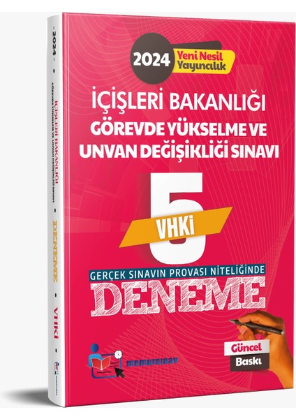 2024 İçişleri Bakanlığı GYS ve Ünvan Değişikliği VHKİ 2'li Set Soru Bankası - 5'li Deneme