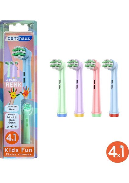 Kombo Set x Cross + Kids Fun Yumuşak Oral-B Uyumlu Yedek Diş Fırçası Başlıkları