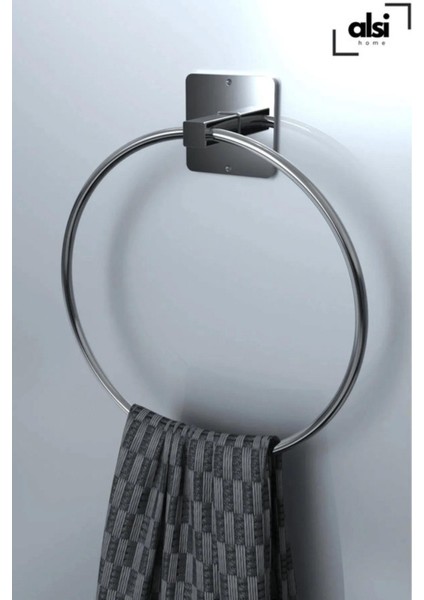 Yapışkanlı Gümüş Rulo Havluluk Wc Kağıtlık ve Çember Havluluk Banyo Mutfak 3'lü Set