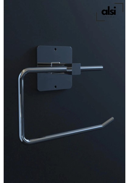 Yapışkanlı Gümüş Rulo Havluluk Wc Kağıtlık ve Çember Havluluk Banyo Mutfak 3'lü Set