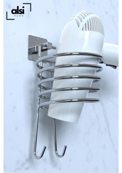 Yapışkanlı Gümüş Fön Askısı Wc Kağıtlık ve Yuvarlak Havluluk Banyo Mutfak 3'lü Set fiyatları