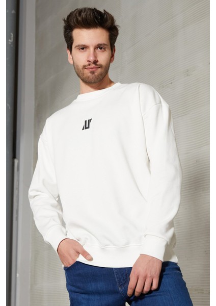 JB Erkek Üç İplik Göğsü Baskılı Sweatshirt