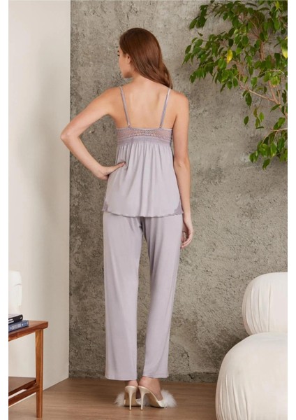 Kadın 2820 Dantelli Penye 3'lü Kadın Pijama Takımı