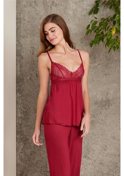 Kadın 2820 Dantelli Penye 3'lü Kadın Pijama Takımı