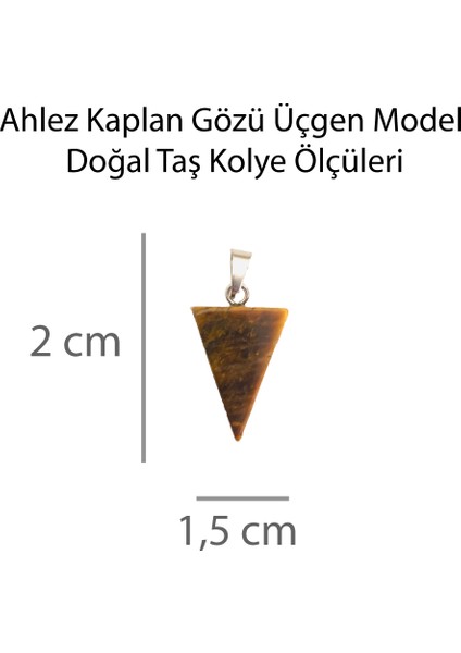 Kaplan Gözü Beşgen Doğal Taş Kadın Kolye Doğal Taş Zincirli Kolye