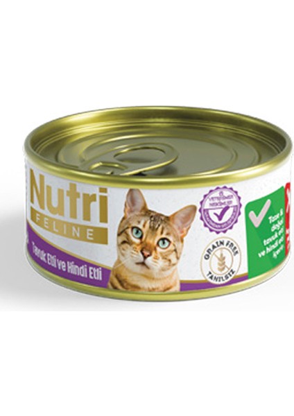 Nutri Feline 85GR Tavuk Hindi Etli 64ADET Yaş Kedi Maması