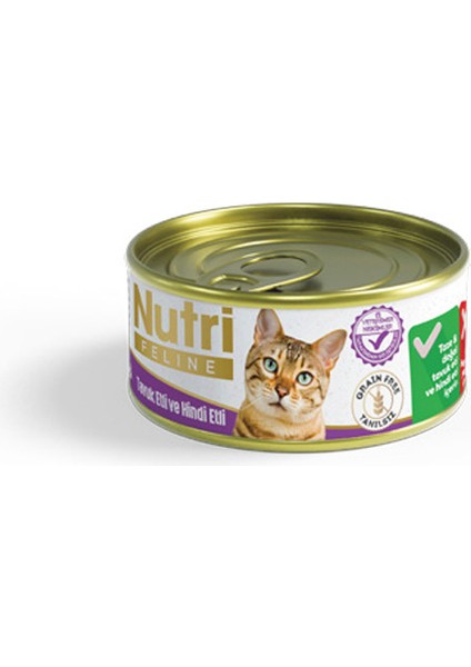 Nutri Feline 85GR Tavuk Hindi Etli 64ADET Yaş Kedi Maması