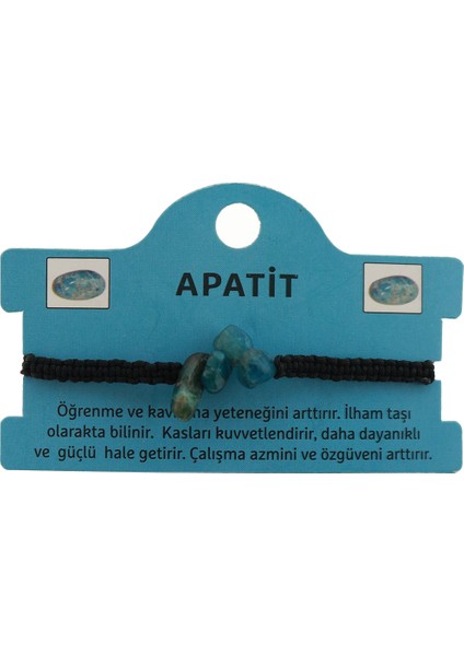 Apatit Kırık Taşlı Ayarlanabilir Ipli Doğal Taş Bileklik