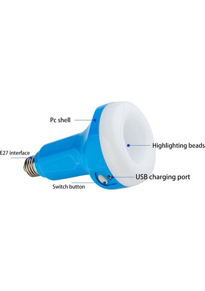 Taşınabilir Fener Çadır Işık LED Ampul Acil Durum Lambası USB El Feneri Rastgele 15 W (Yurt Dışından)