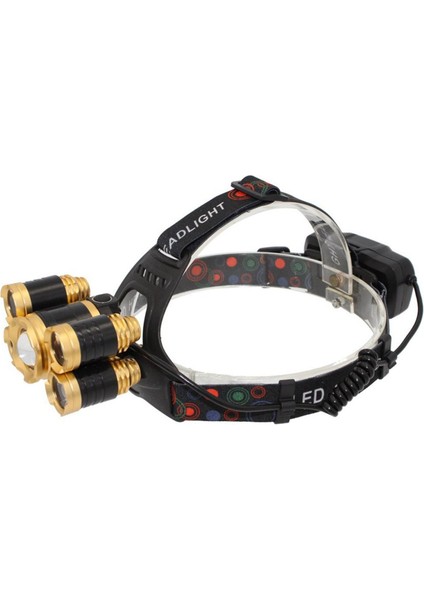 Yeni Şarj Edilebilir Xml T6 5 LED Mtb Far Bisiklet Işık Süper Parlak Altın (Yurt Dışından)