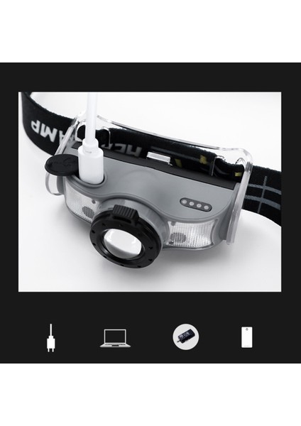 Su Geçirmez Sensör Far Yeni USB Şarj Güçlü Işık LED Koşu Sensörü Teleskopik Yakınlaştırma Çevirme Akıllı Far B (Yurt Dışından) fiyatları