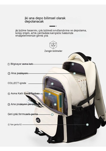 Yeni Ortaokul Lise Okul Çantası Kızlar Basit ve Yüksek Kaliteli Ins Ortaokul Okul Çantası Büyük Kapasiteli Kız Sırt Çantası (Yurt Dışından) indirimleri