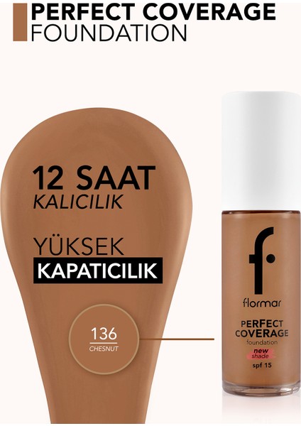 Perfect Coverage Yoğun Kapatıcı Su Bazlı Fondöten (Sıcak Alt Ton) -136 Chesnut -8682536070652 fırsatları