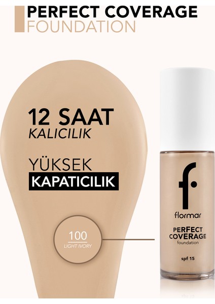 Perfect Coverage Yoğun Kapatıcı Su Bazlı Fondöten (Nötr Alt Ton) -100 Light Ivory-8682536058124