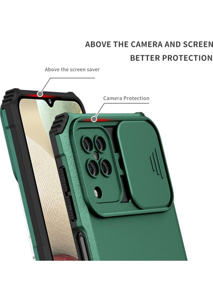 Samsung Galaxy A12 5g Kayar Kamera Kapaklı Sağlam Standı Telefon Kılıfı (Yurt Dışından)