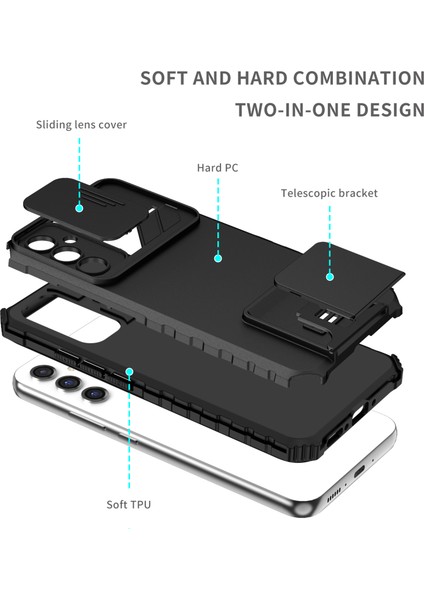 Samsung Galaxy A34 5g Kayar Kamera Kapaklı Sağlam Standı Telefon Kılıfı (Yurt Dışından)