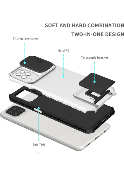 Samsung Galaxy A12 5g Kayar Kamera Kapaklı Sağlam Standı Telefon Kılıfı (Yurt Dışından)