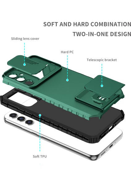 Samsung Galaxy A34 5g Kayar Kamera Kapaklı Sağlam Standı Telefon Kılıfı (Yurt Dışından)