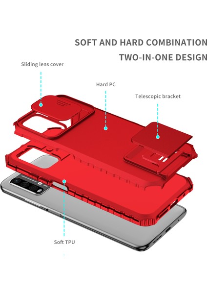 Xiaomi Poco M3 / Redmi 9t Kayar Kamera Kapaklı Sağlam Standı Telefon Kılıfı (Yurt Dışından) fırsatları