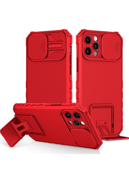 iPhone 12 Pro Max Kayar Kamera Kapaklı Sağlam Standı Telefon Kılıfı (Yurt Dışından)