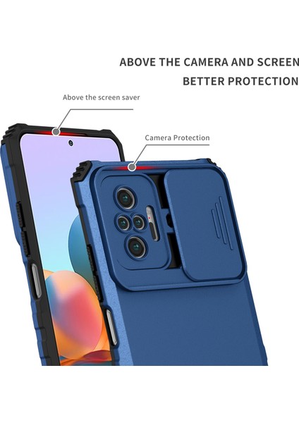 Xiaomi Redmi Note 10 Pro / 10 Pro Max Kayar Kamera Kapaklı Sağlam Standı Telefon Kılıfı (Yurt Dışından) indirimleri