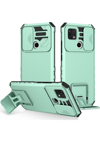 Oppo A15 Kayar Kamera Kapaklı Sağlam Standı Telefon Kılıfı (Yurt Dışından)