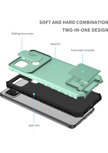 Oppo A15 Kayar Kamera Kapaklı Sağlam Standı Telefon Kılıfı (Yurt Dışından) fırsatları