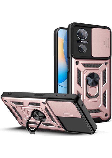 Huawei Nova 9 Se Için Halka Ayaklı ve Kayar Kamera Kapaklı Telefon Kılıf (Yurt Dışından)