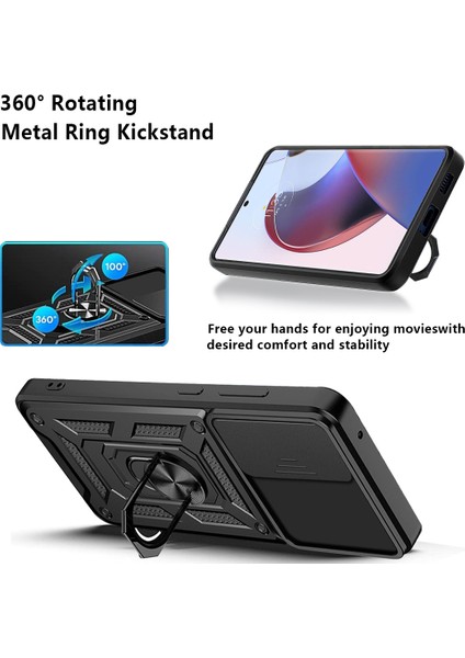 Motorola Edge 30 Ultra Için Halka Ayaklı ve Kayar Kamera Kapaklı Telefon Kılıf (Yurt Dışından) indirimleri