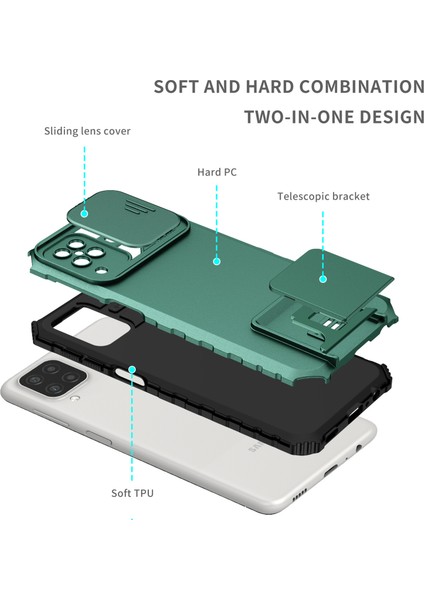 Samsung Galaxy A22 4g Kayar Kamera Kapaklı Sağlam Standı Telefon Kılıfı (Yurt Dışından) fırsatları