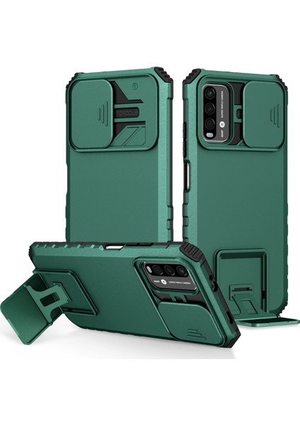 Xiaomi Poco M3 / Redmi 9t Kayar Kamera Kapaklı Sağlam Standı Telefon Kılıfı (Yurt Dışından)