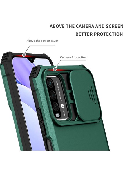 Xiaomi Poco M3 / Redmi 9t Kayar Kamera Kapaklı Sağlam Standı Telefon Kılıfı (Yurt Dışından) indirimleri
