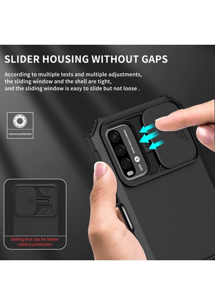 Xiaomi Poco M3 / Redmi 9t Kayar Kamera Kapaklı Sağlam Standı Telefon Kılıfı (Yurt Dışından) modelleri