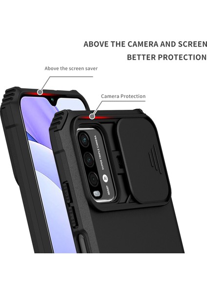 Xiaomi Poco M3 / Redmi 9t Kayar Kamera Kapaklı Sağlam Standı Telefon Kılıfı (Yurt Dışından) indirimleri