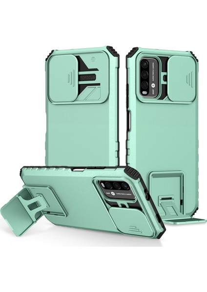 Xiaomi Poco M3 / Redmi 9t Kayar Kamera Kapaklı Sağlam Standı Telefon Kılıfı (Yurt Dışından)