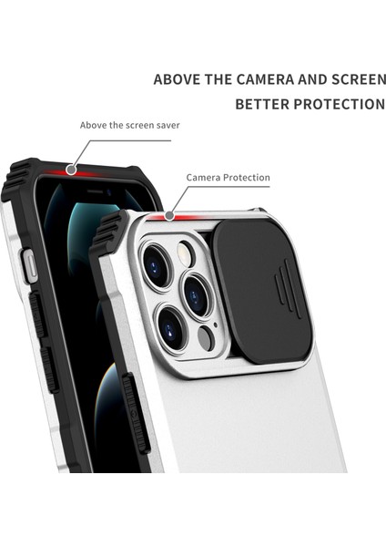 iPhone 12 Pro Max Kayar Kamera Kapaklı Sağlam Standı Telefon Kılıfı (Yurt Dışından)
