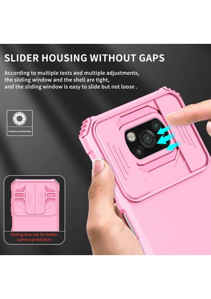 Xiaomi Poco X3 Nfc / X3 Pro Kayar Kamera Kapaklı Sağlam Standı Telefon Kılıfı (Yurt Dışından)