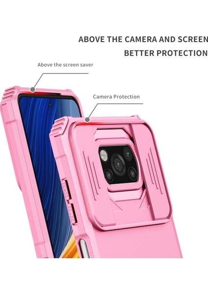 Xiaomi Poco X3 Nfc / X3 Pro Kayar Kamera Kapaklı Sağlam Standı Telefon Kılıfı (Yurt Dışından)