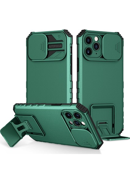 iPhone 11 Pro Max Kayar Kamera Kapaklı Sağlam Standı Telefon Kılıfı (Yurt Dışından)