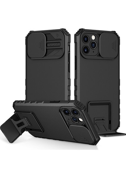 iPhone 11 Pro Max Kayar Kamera Kapaklı Sağlam Standı Telefon Kılıfı (Yurt Dışından)