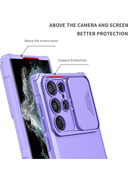 Samsung Galaxy S22 Ultra 5g Kayar Kamera Kapaklı Sağlam Standı Telefon Kılıfı (Yurt Dışından) indirimleri