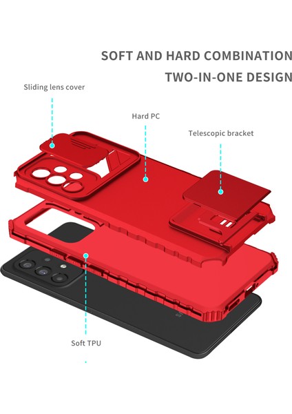 Samsung Galaxy A32 5g Kayar Kamera Kapaklı Sağlam Standı Telefon Kılıfı (Yurt Dışından)
