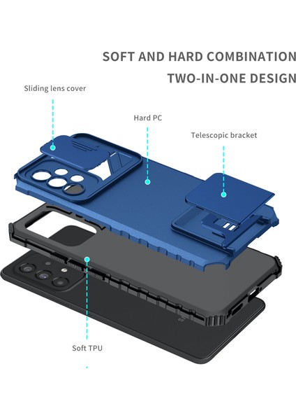 Samsung Galaxy A73 5g Kayar Kamera Kapaklı Sağlam Standı Telefon Kılıfı (Yurt Dışından) fırsatları