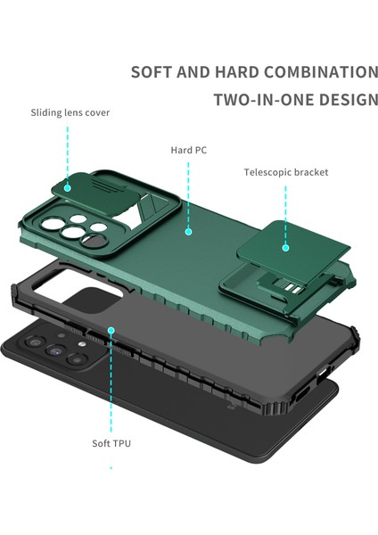 Samsung Galaxy A23 4g Kayar Kamera Kapaklı Sağlam Standı Telefon Kılıfı (Yurt Dışından)