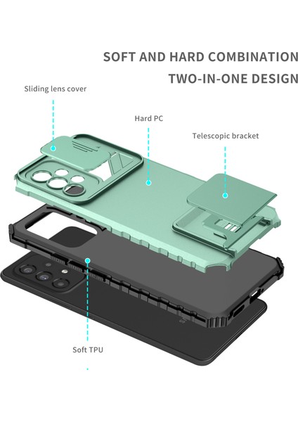 Samsung Galaxy A32 5g Kayar Kamera Kapaklı Sağlam Standı Telefon Kılıfı (Yurt Dışından)