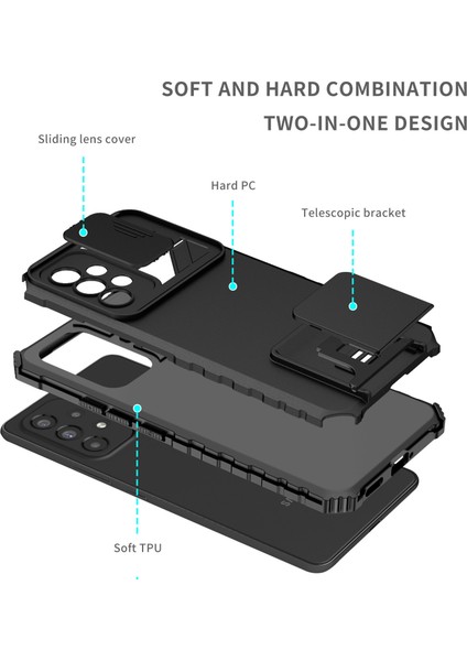 Samsung Galaxy A23 4g Kayar Kamera Kapaklı Sağlam Standı Telefon Kılıfı (Yurt Dışından)