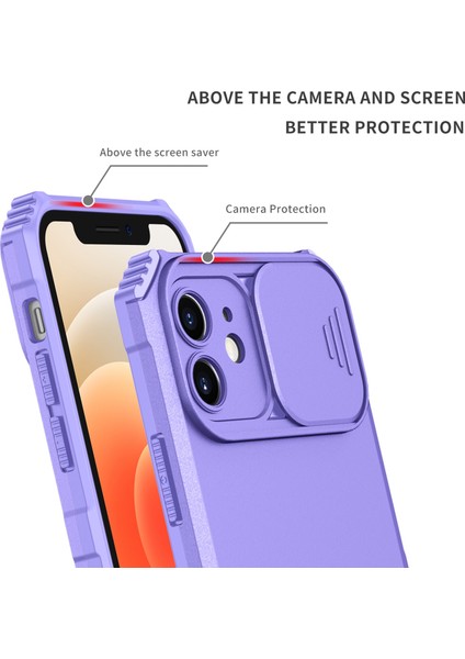 iPhone 12 Kayar Kamera Kapaklı Sağlam Standı Telefon Kılıfı (Yurt Dışından) indirimleri