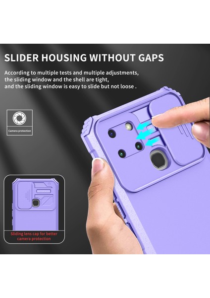 Infinix Smart 6 Kayar Kamera Kapaklı Sağlam Standı Telefon Kılıfı (Yurt Dışından)
